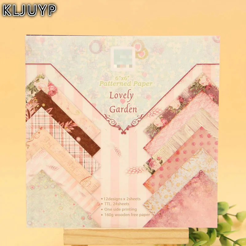 KLJUYP 24 Foi Grădină Frumoasă Scrapbooking Tampoane de Hârtie Origami-Arta de Fundal de Hârtie de Luare de Card DIY Album Ambarcațiuni de Hârtie 0