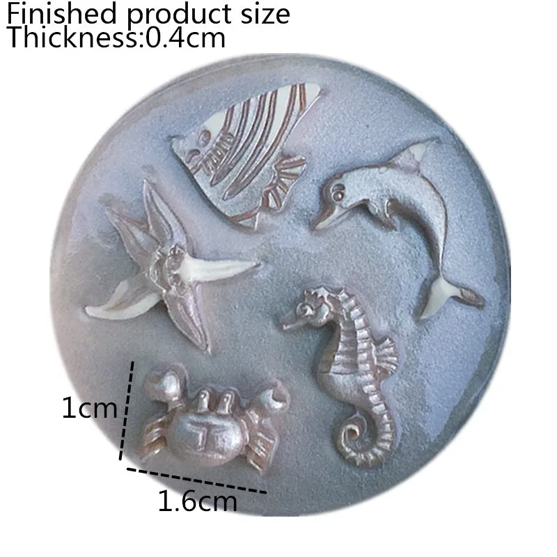 Fondant de Ciocolata Matrite 3D Delfin Crab Pește Seahorse steaua de mare Mucegai Silicon pentru decorare tort instrumente 1