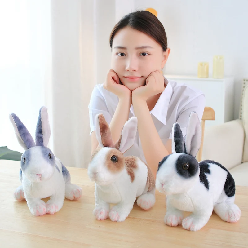 25/30CM Pufos Iepure Jucărie de Pluș Moale Papusa Drăguț Bunny Simulare Animal Dulce Realiste Cadou de Ziua Model de Decor pentru Copii 5