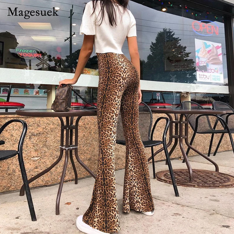Streetwear Talie Mare Leopard De Imprimare Flare Jambiere Y2k Pantaloni 2022 Primăvară De Moda Pentru Femei Sexy Bodycon, Pantaloni De Club Pantaloni 19303 2