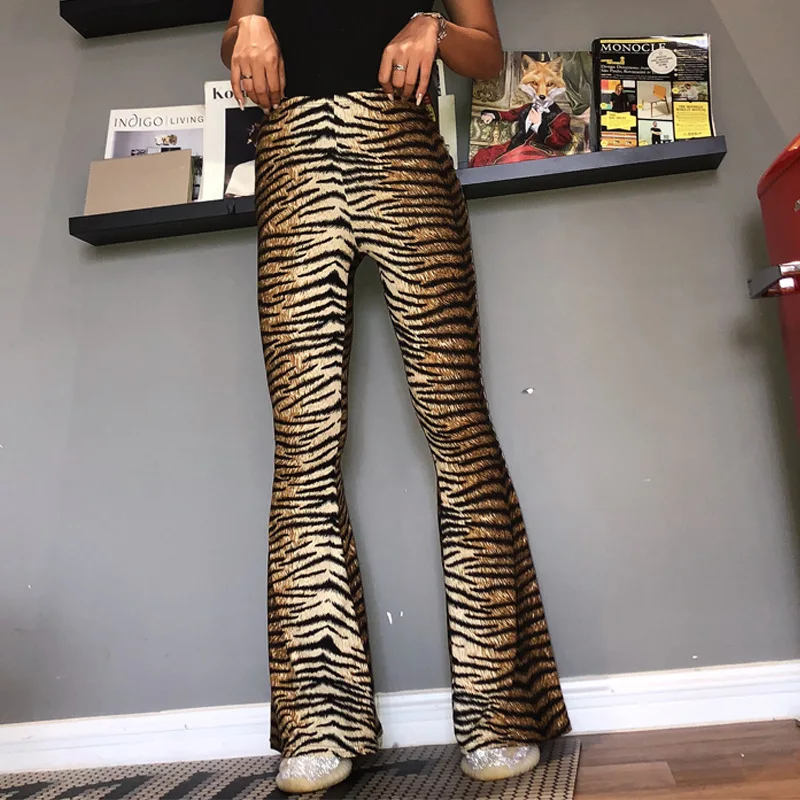 Streetwear Talie Mare Leopard De Imprimare Flare Jambiere Y2k Pantaloni 2022 Primăvară De Moda Pentru Femei Sexy Bodycon, Pantaloni De Club Pantaloni 19303 3