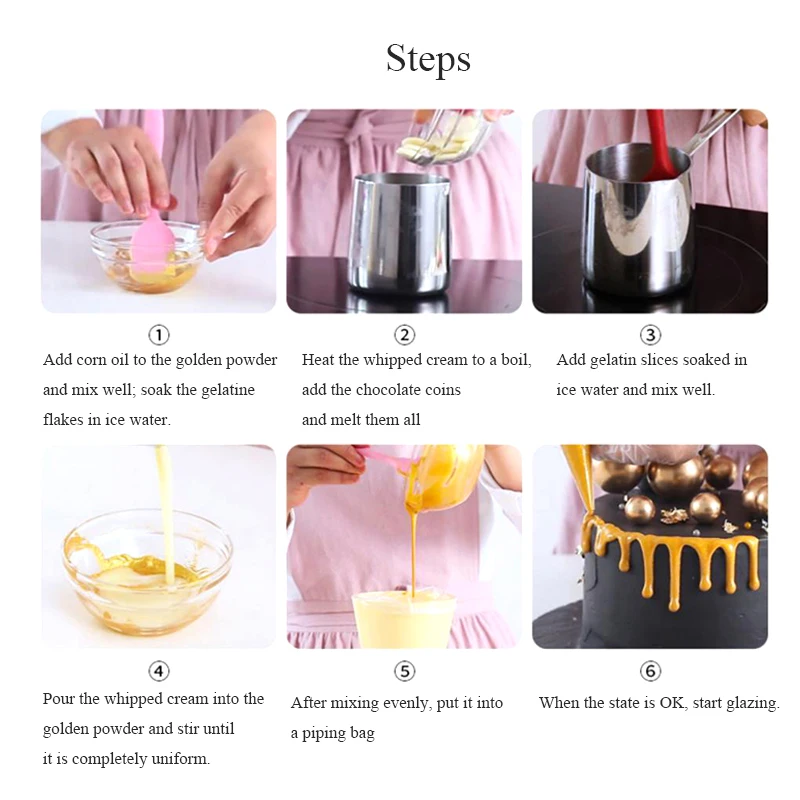 15g de aur pastelate macaron cu ciocolata petrecere de ziua de design tort de nunta ustensile de coacere cu perie decorare tort design 2