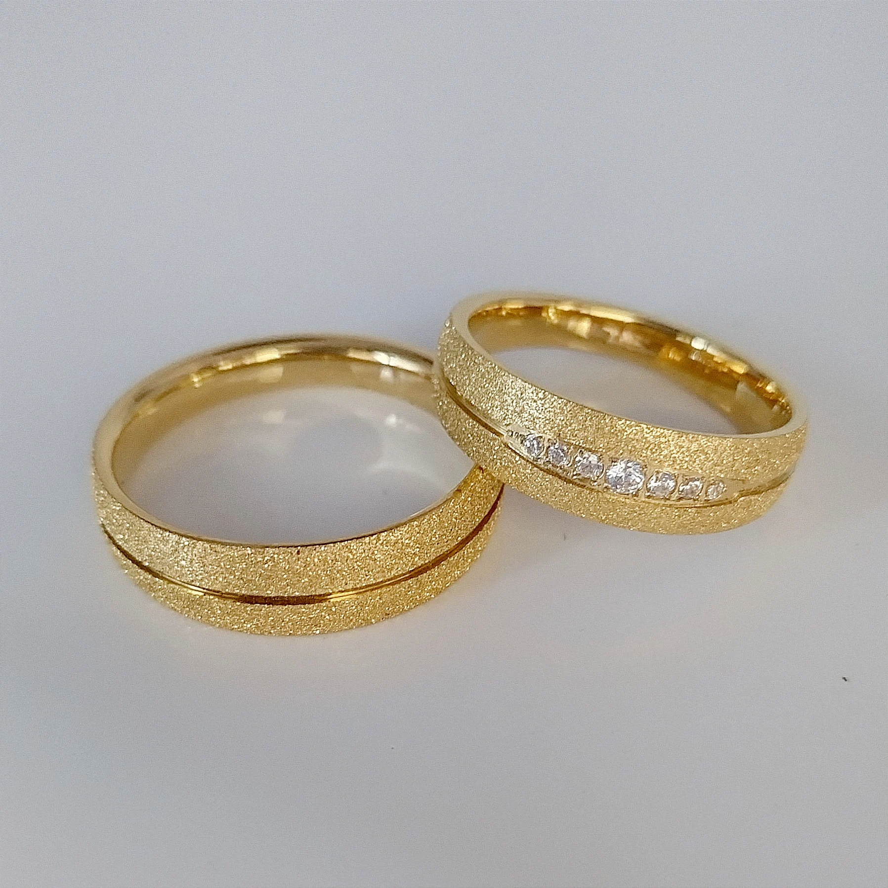 Vest Iubitor de Logodna Cuplu de Nunta Inele seturi Pentru bărbați și femei Placat cu Aur de 18k Dubai Africane bijuterii din Oțel Inoxidabil 0