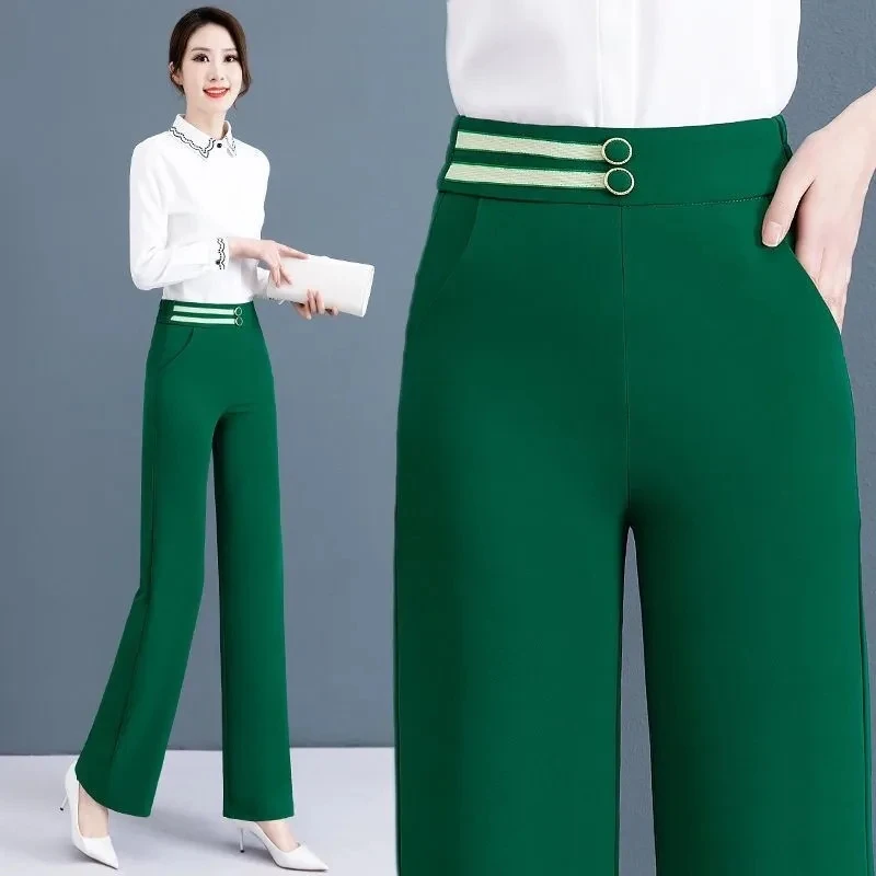 Birou Doamnă Înaltă Talie Pantaloni Largi Femei Nou Baggy Negru și Drept Pantalones Femme Moda coreeană Supradimensionate 4xl Pantaloni 0