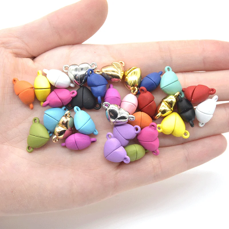 5pcs Multicolor Dragoste Inima Rotund Cleme Magnetice Bijuterii Cleme Pentru Bratari si Coliere Bijuterii Concluziile 4