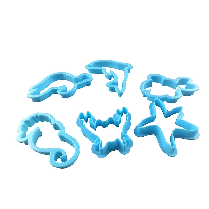 6pcs/set din Plastic Animale Creatură a Mării Cutter Cookie Zahăr Meserii Mucegai Copii Biscuit de Ciocolata Mucegai Instrument Decorativ 5