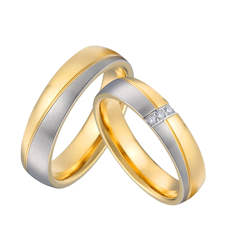 inele de nunta pentru cupluri dragoste alianța cupluri aniversare bijuterii din oțel inoxidabil de aur nou inel de modele pentru bărbați și femei 1