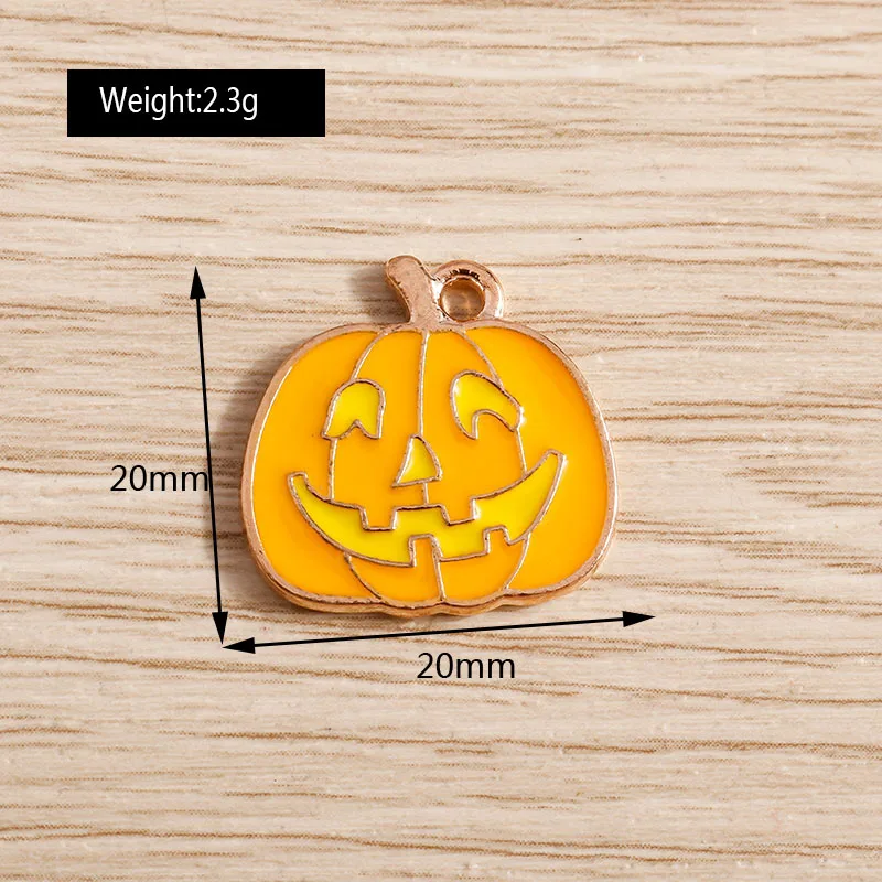 10buc 20x20mm Email Dovleac de Halloween Farmecele pentru a Face Bijuterii DIY Pandantive Coliere Cercei Bratari Handmade Meserii Cadouri 1