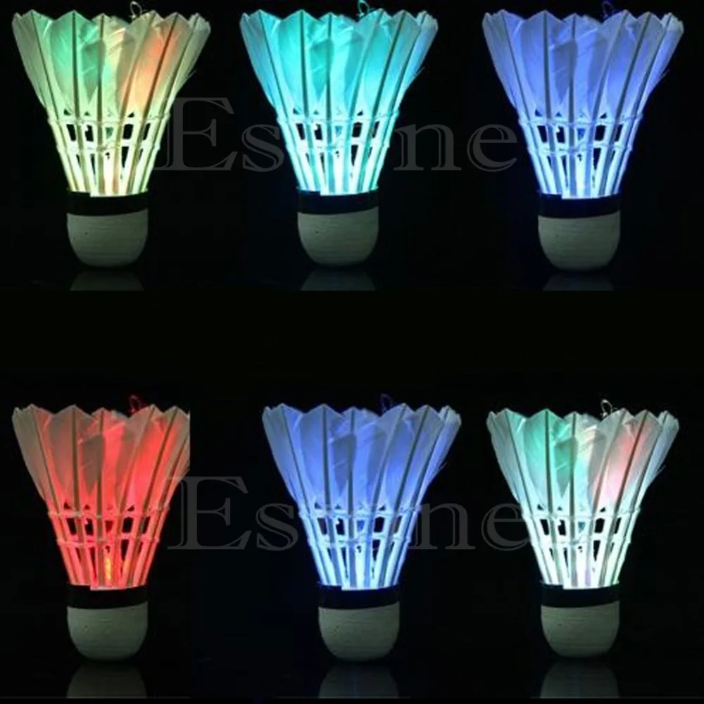 NOI 4buc Iluminat Badminton Întuneric de Noapte cu LED-uri Colorate Fluturașul de Badminton 1