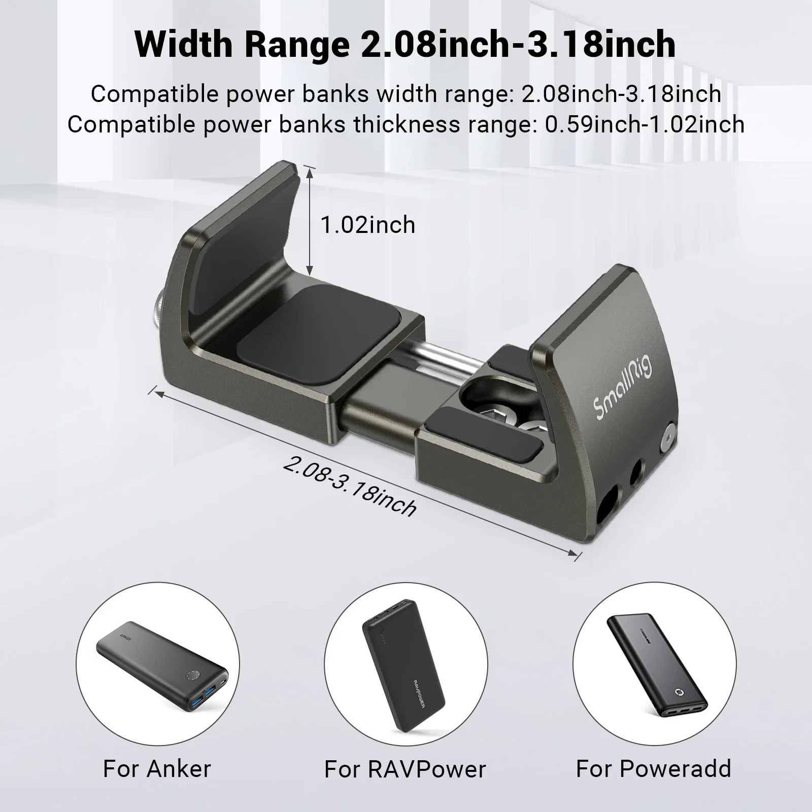 SmallRig Suport Universal pentru Portabil Putere Bănci Pentru 53mm-81mm Încărcătoare Portabile de Eliberare Rapidă Clamp Mount pentru iphone 13 -2790 3
