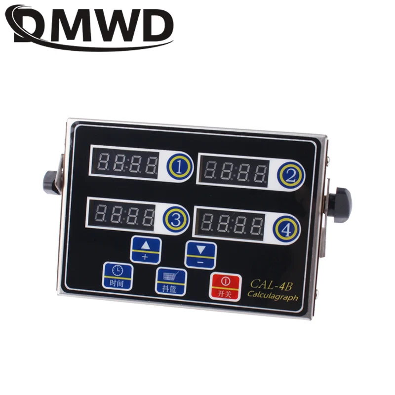 DMWD din Oțel Inoxidabil Comerciale Bucatarie cu Patru Canale Timer 4 a Patra Cheie Digitala Buton de Sincronizare Memento Numărătoarea inversă de Alarmă cu voce Tare 220V 2