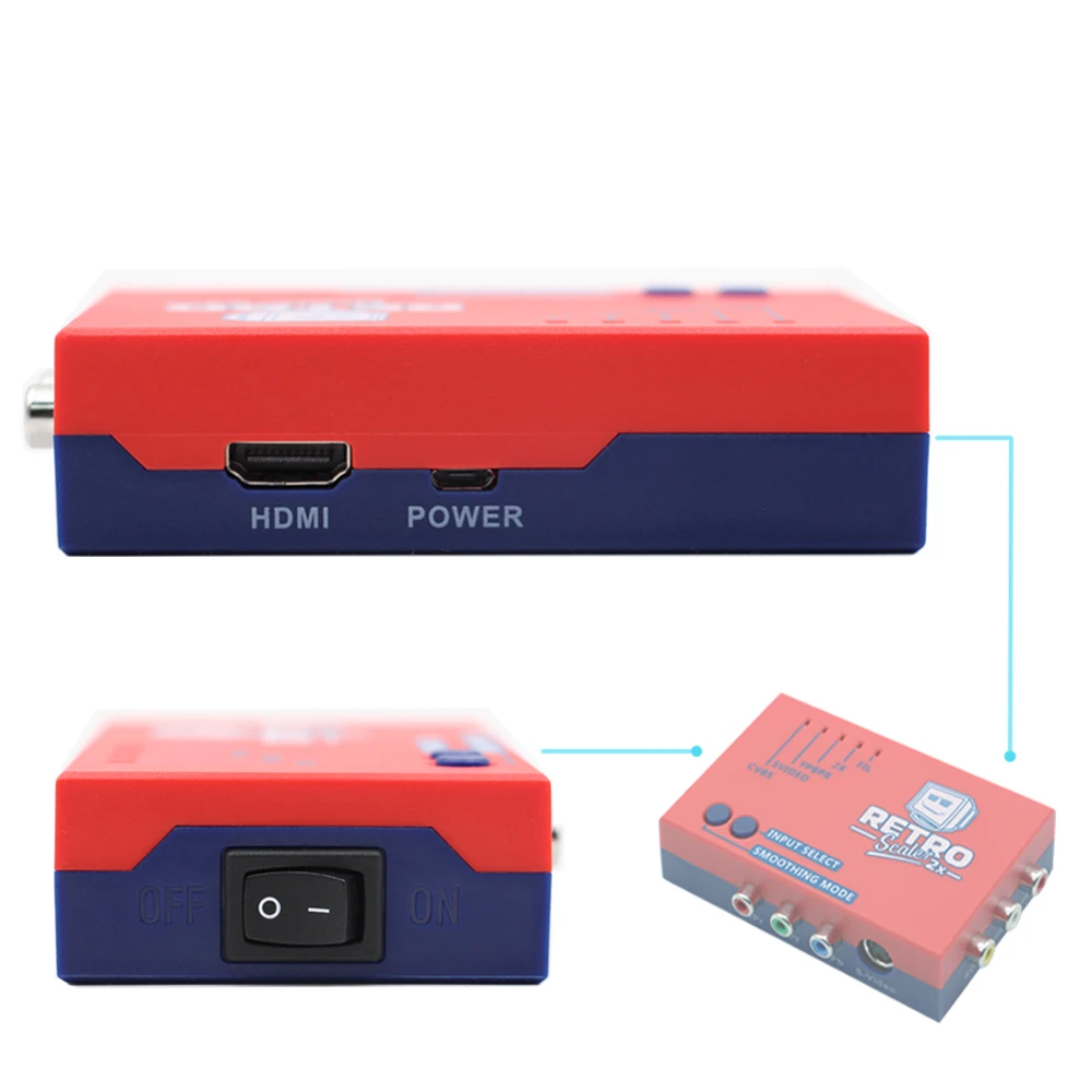 RetroScaler2x O/V compatibil HDMI Converter și Linie-dublor pentru Retro Console de jocuri PS2/N64/NES/Dreamcast/Saturn 4
