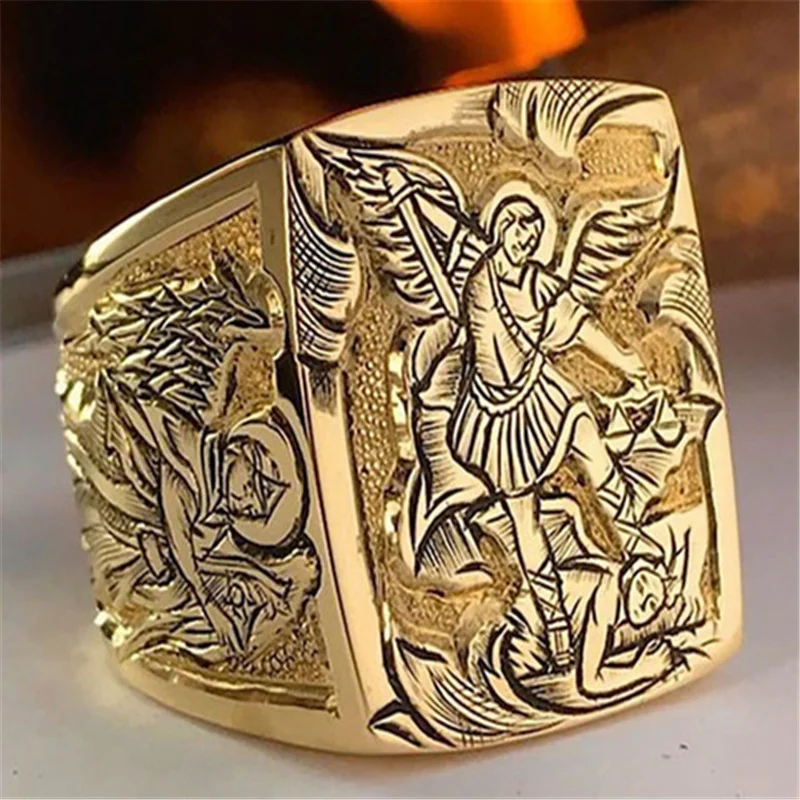 Vintage Înger Mitologia Memorial Ring pentru Bărbați Stil Occidental Partid Inele Bijuterii Accesorii de Mână Dimensiune 6-13 Toată Vânzare 0