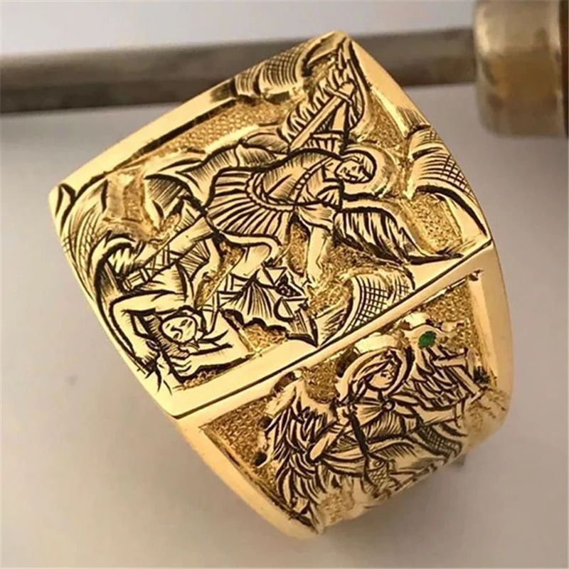 Vintage Înger Mitologia Memorial Ring pentru Bărbați Stil Occidental Partid Inele Bijuterii Accesorii de Mână Dimensiune 6-13 Toată Vânzare 1