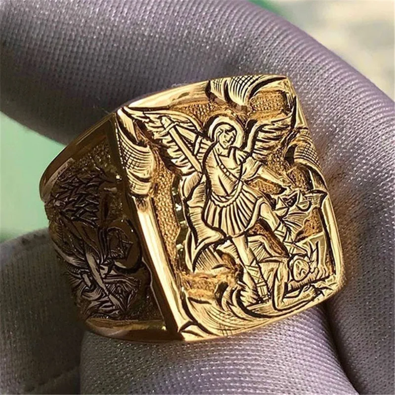 Vintage Înger Mitologia Memorial Ring pentru Bărbați Stil Occidental Partid Inele Bijuterii Accesorii de Mână Dimensiune 6-13 Toată Vânzare 3