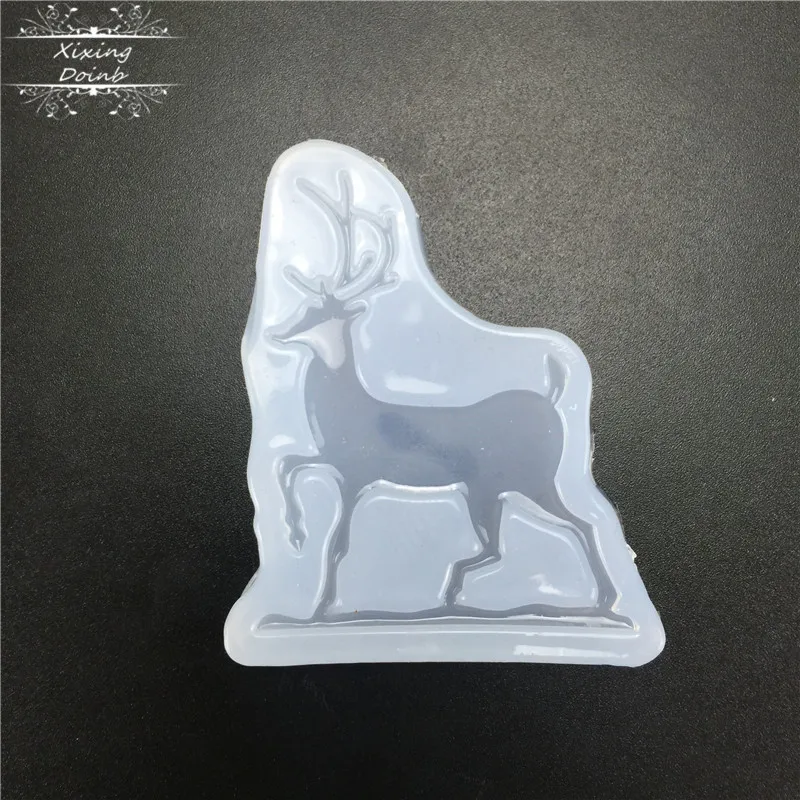DIY animale cerb forma de gel de siliciu mucegai tort de decorare instrument de cristal picătură de lipici instrument de luare de artizanat rășină mucegai 0