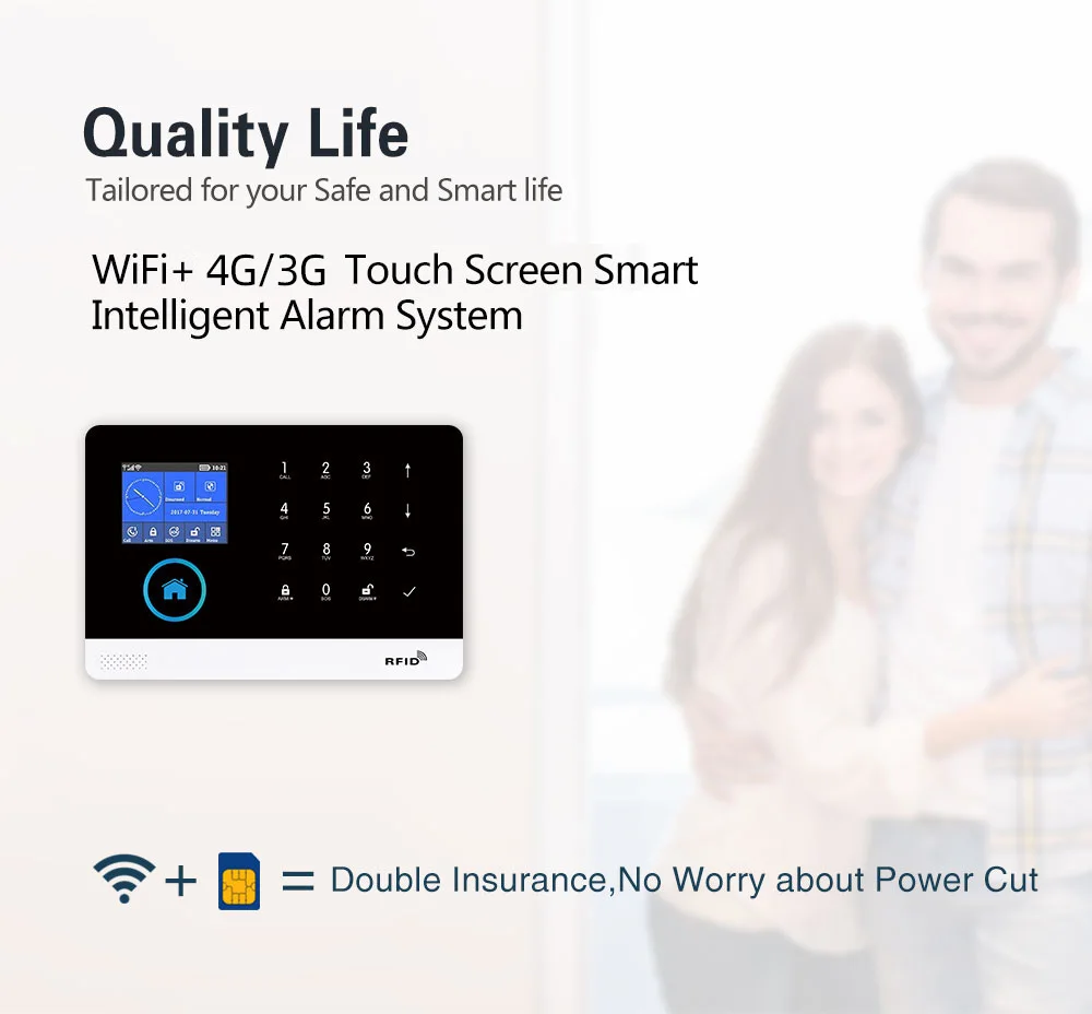YUPA PG-103 4G 3G GSM Sistem de Alarma Tuya de Viață Inteligentă APP de Control de Alarmă de Securitate Acasă w/ Senzor PIR Senzor de Usa Smart Home Kit 1