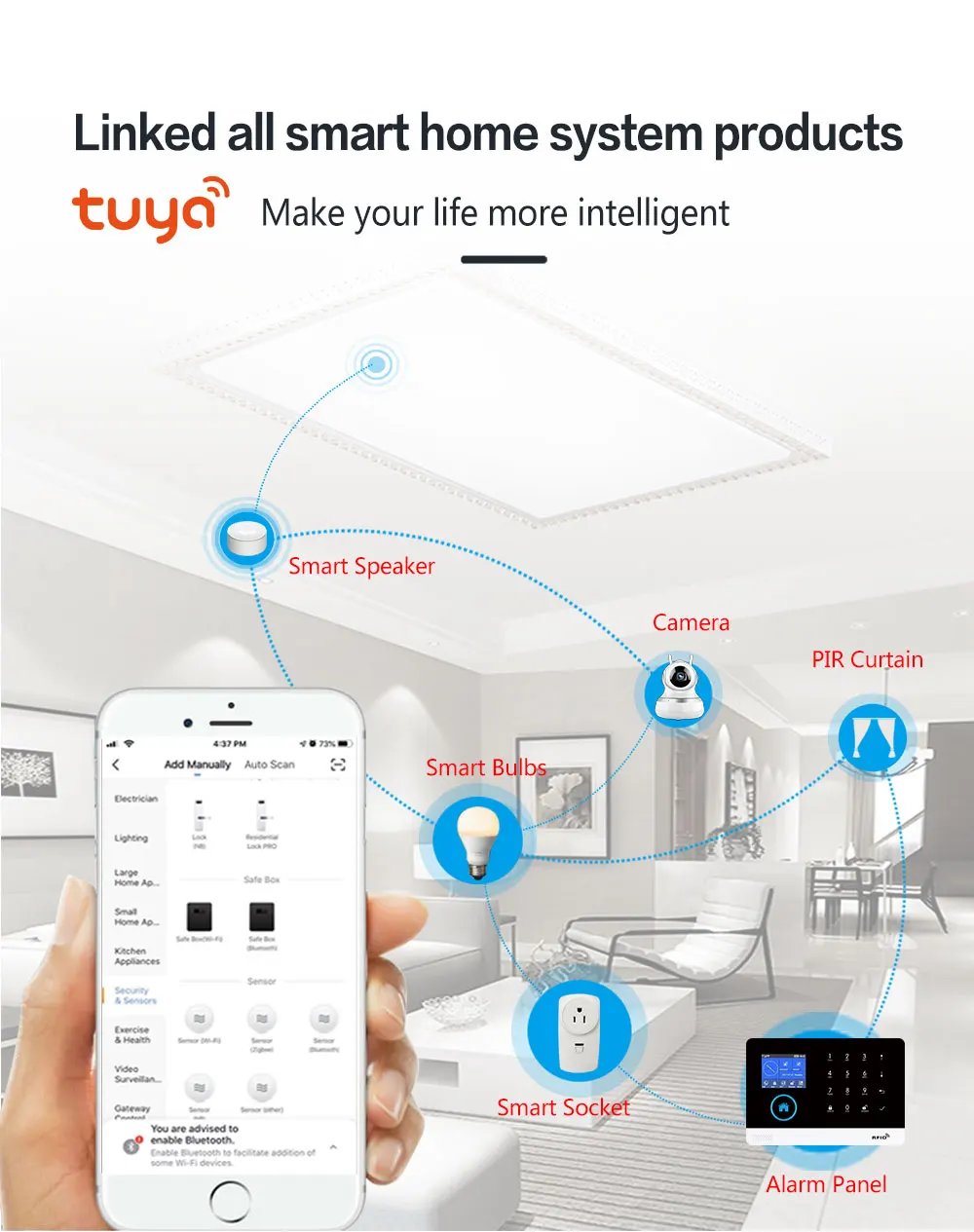 YUPA PG-103 4G 3G GSM Sistem de Alarma Tuya de Viață Inteligentă APP de Control de Alarmă de Securitate Acasă w/ Senzor PIR Senzor de Usa Smart Home Kit 4