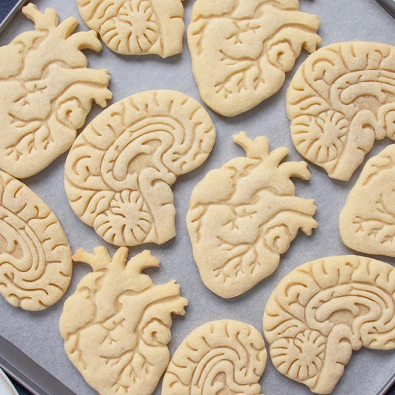 Petrecere De Halloween Craniu Creier În Formă De Cookie Embosser Mucegai Desene Animate Fondant Biscuit Timbru Desert De Ciocolată Mucegai Decoratiuni Tort 4