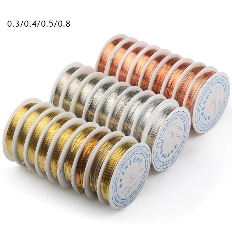 En-gros de 0,3-0,8 mm Alamă Sârmă de Cupru pentru Bratara Colier DIY ștrasuri din Mărgele Bijuterii Cablu Șir pentru Ambarcațiunile de a Face 0