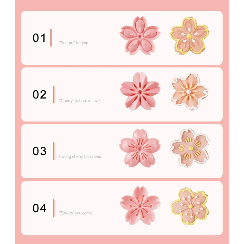 5pcs/set Sakura Cookie Mucegai Roz Sakura Cookie Flori de Mucegai Farmec DIY Fondant produse de Patiserie de Copt Instrument 4