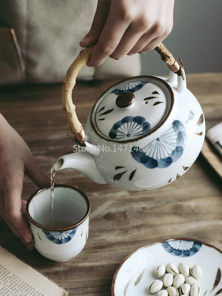 Stil japonez Retro de Mână-pictat Ceainic Inn Restaurant Pub Ceainic Ceramic Ceașcă de Ceai Ceașcă de Ceai Mâner Unic Oală 1