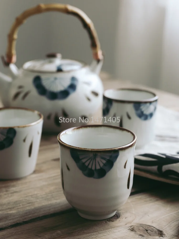 Stil japonez Retro de Mână-pictat Ceainic Inn Restaurant Pub Ceainic Ceramic Ceașcă de Ceai Ceașcă de Ceai Mâner Unic Oală 2