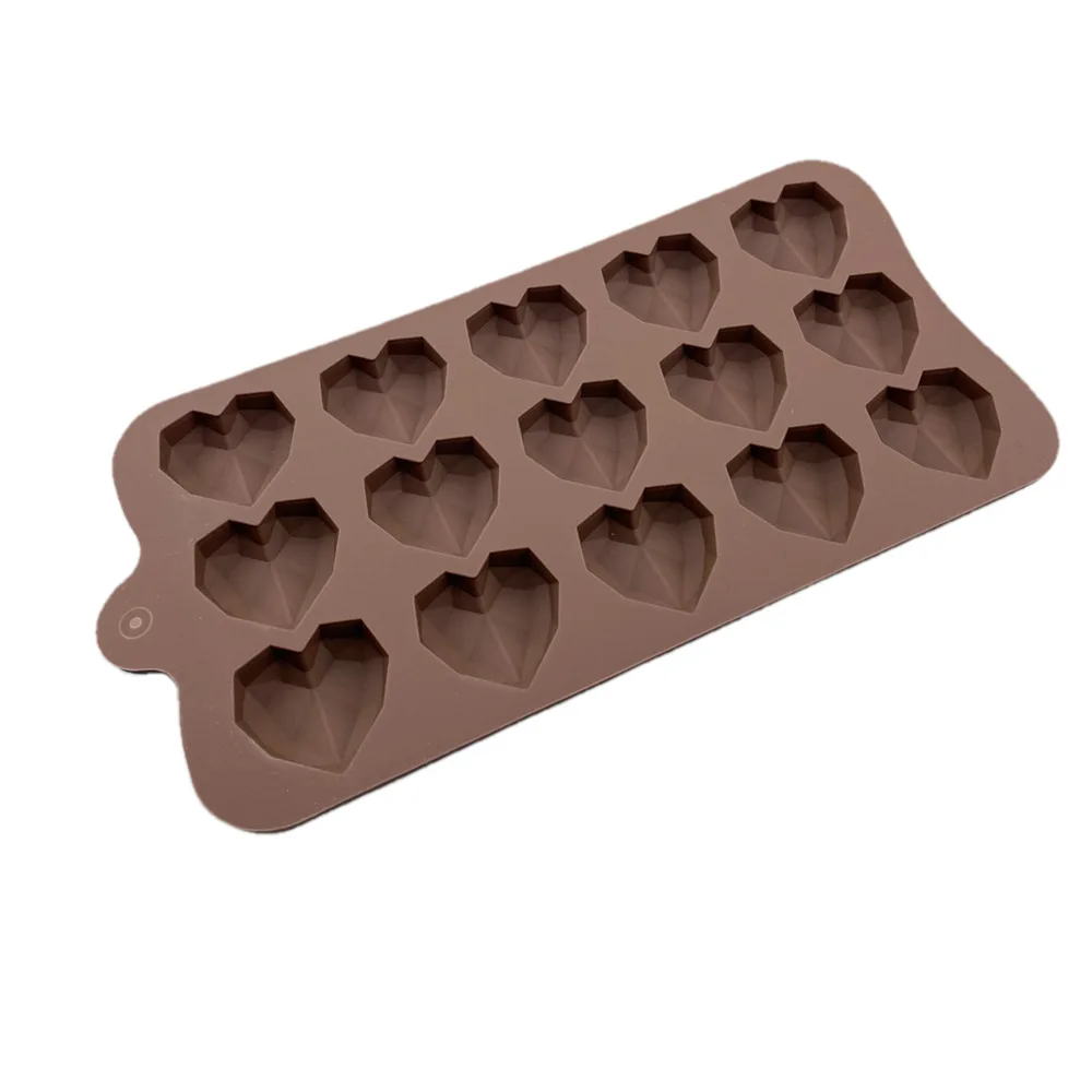 Inimă nouă Matrite de Ciocolata 15 CavityDiamond place Forma Silicon Bomboane de Nunta Forme pentru Copt Prajitura Decoratiuni Tort Mucegai 3D 1