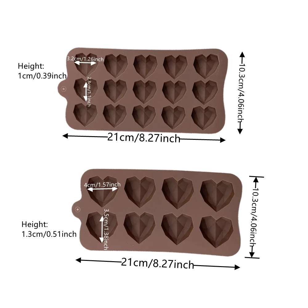 Inimă nouă Matrite de Ciocolata 15 CavityDiamond place Forma Silicon Bomboane de Nunta Forme pentru Copt Prajitura Decoratiuni Tort Mucegai 3D 4
