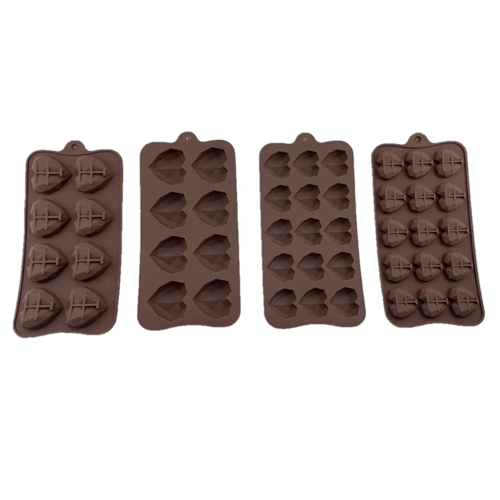 Inimă nouă Matrite de Ciocolata 15 CavityDiamond place Forma Silicon Bomboane de Nunta Forme pentru Copt Prajitura Decoratiuni Tort Mucegai 3D 5