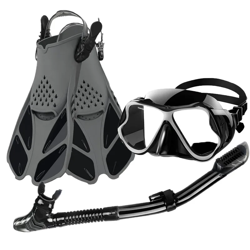 SSHQO 1+1+1 Profesional Masca pentru Scufundări Echipamente de Scufundare Ochelari HD Anti Ceata Masca de Scuba Subacvatice Snorkeling Snorkel Flipper 4
