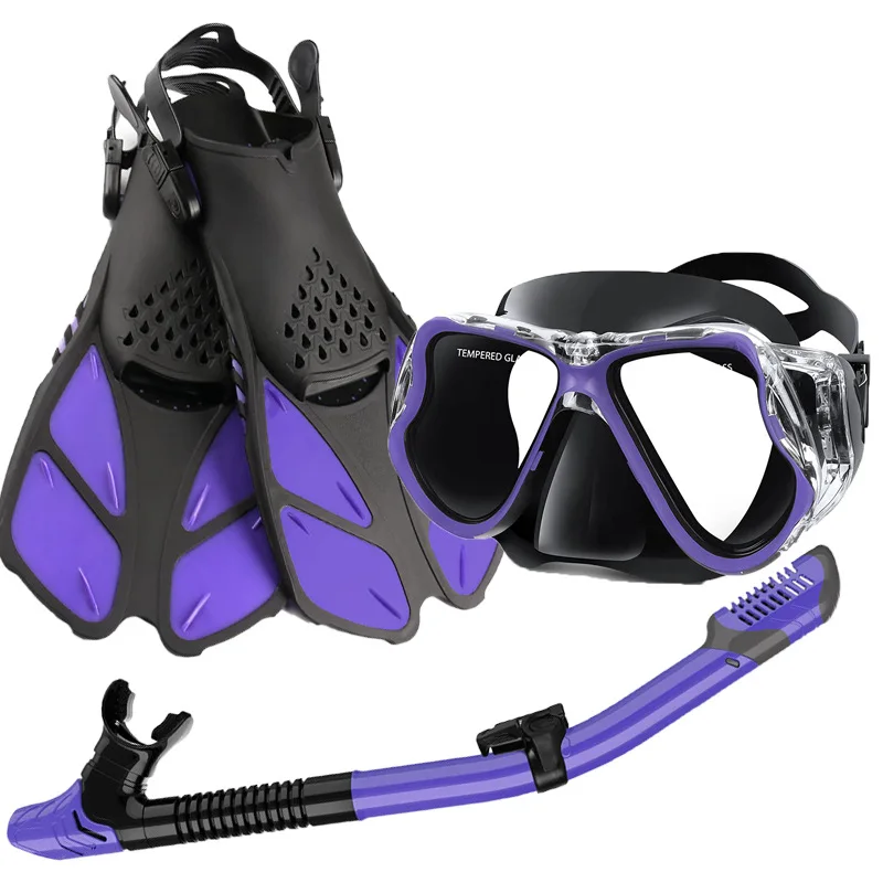 SSHQO 1+1+1 Profesional Masca pentru Scufundări Echipamente de Scufundare Ochelari HD Anti Ceata Masca de Scuba Subacvatice Snorkeling Snorkel Flipper 5