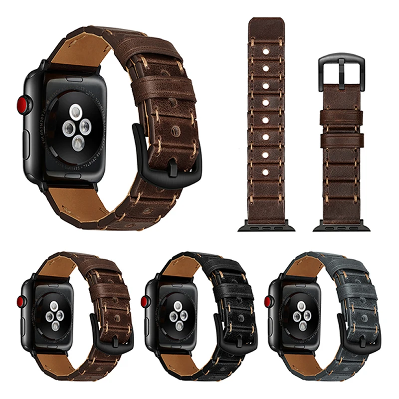 Pentru Apple Watch 5 4 42mm 44mm mai Nou de mână din piele împletit curea Pentru Apple seria 1 2 3 38mm 40 mm bratara watchbands 1