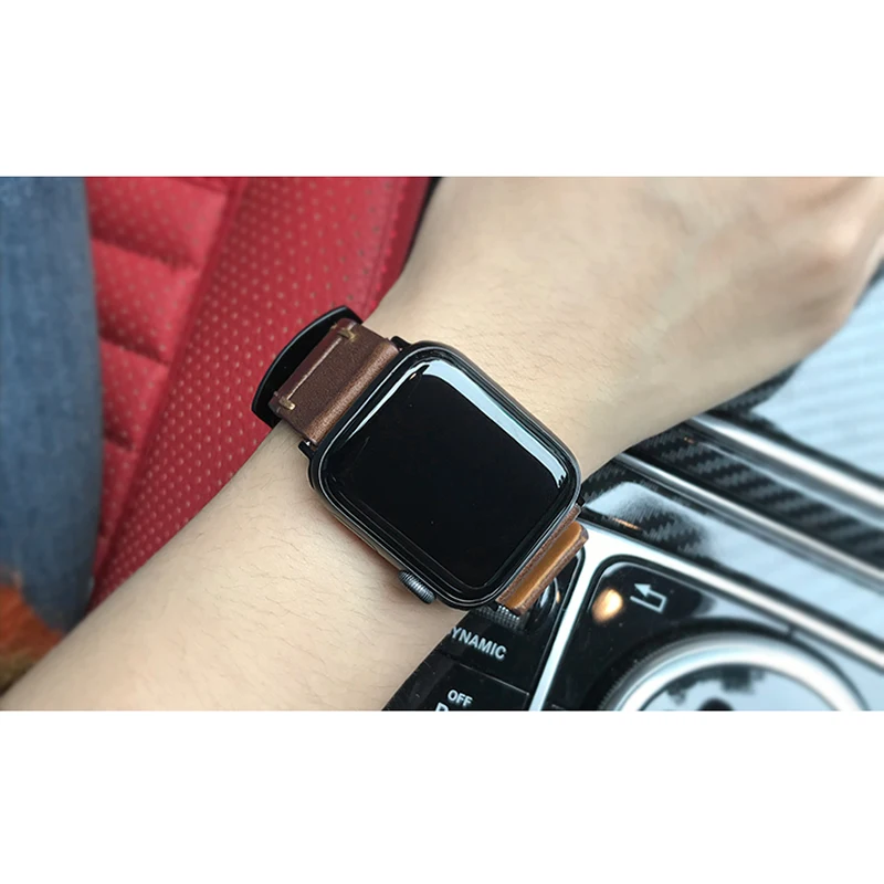 Pentru Apple Watch 5 4 42mm 44mm mai Nou de mână din piele împletit curea Pentru Apple seria 1 2 3 38mm 40 mm bratara watchbands 3