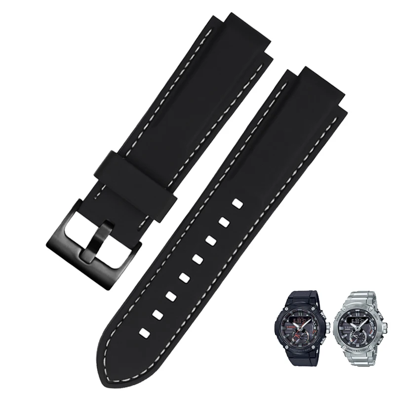 24*16mm Silicon Watchband pentru GSHOCK Bărbați Ceas Lanț Accesorii GST-B200 Serie Rășină Impermeabil Ceas Silicon Trupa 0