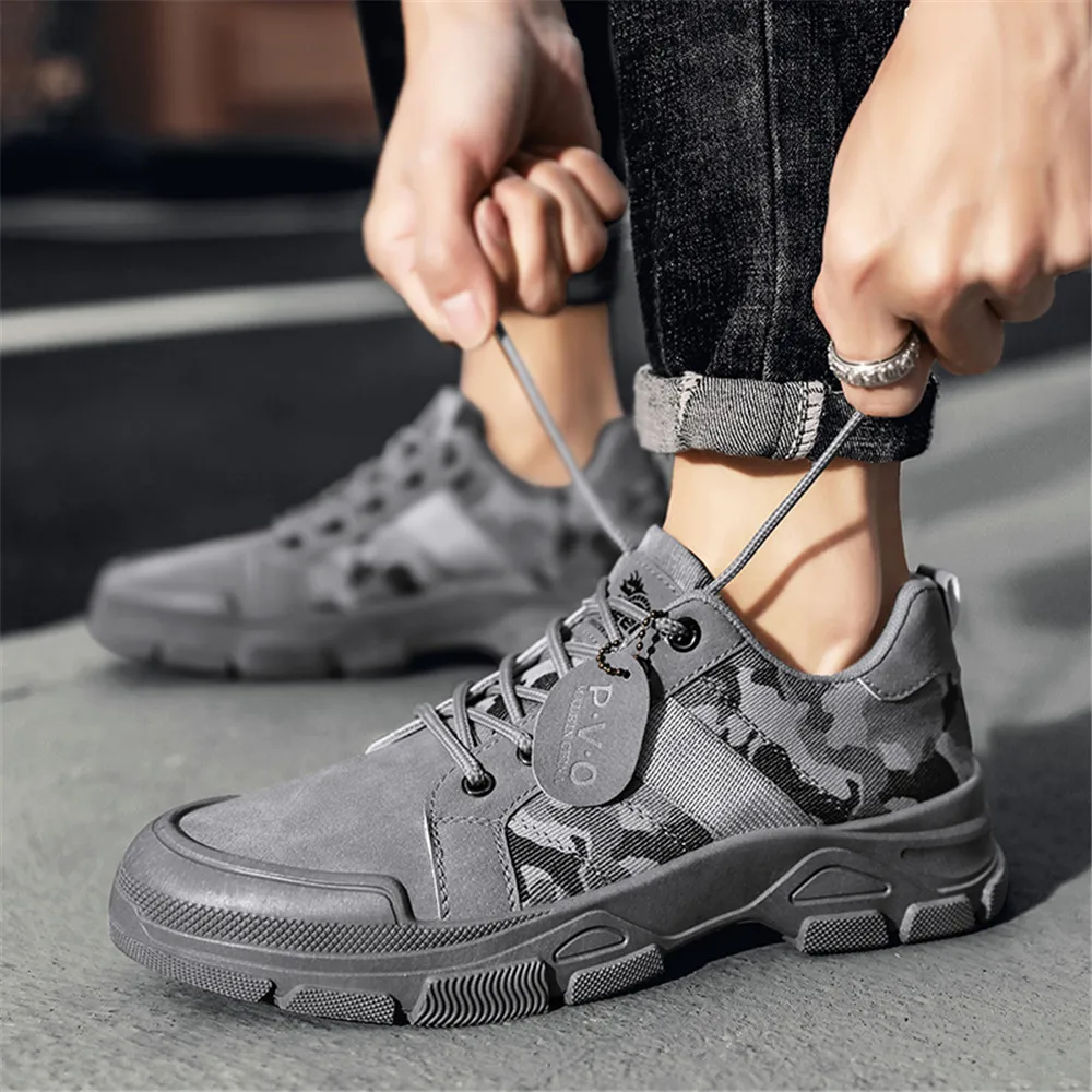 Pantofi Casual barbati sălbatice tendință respirabil în aer liber pantofi sport running adidasi pentru Tenis de Iarna din piele Pantofi de Lucru Camuflaj 5