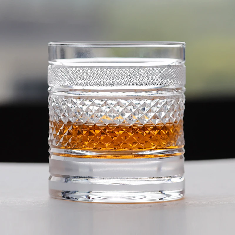 Cristal Whisky Pahar de Whisky Pahare Cu o Cutie-Cadou de Artizanat de Mână Tăiat Pentru a Șterge Pietre Ochelari Pahar de modă Veche 0