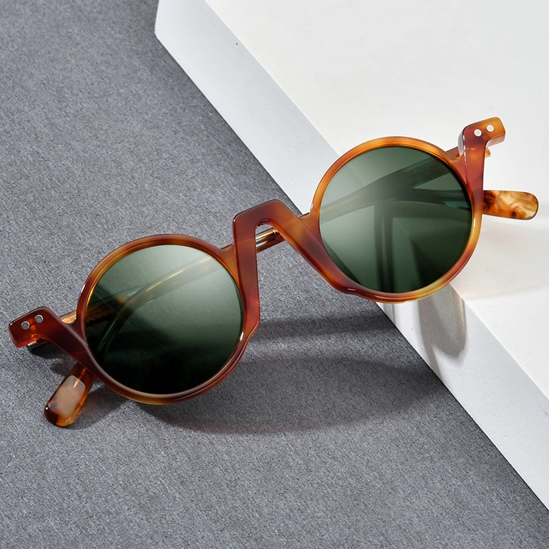HEPIDEM Acetat Polarizat ochelari de Soare Barbati 2022 Nou Retro Vintage Rotund Ochelari de Soare pentru Femei Nuante 9183T 2