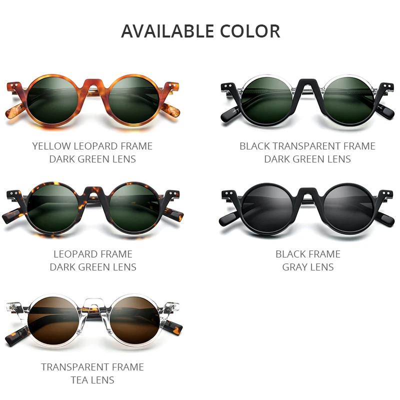 HEPIDEM Acetat Polarizat ochelari de Soare Barbati 2022 Nou Retro Vintage Rotund Ochelari de Soare pentru Femei Nuante 9183T 5