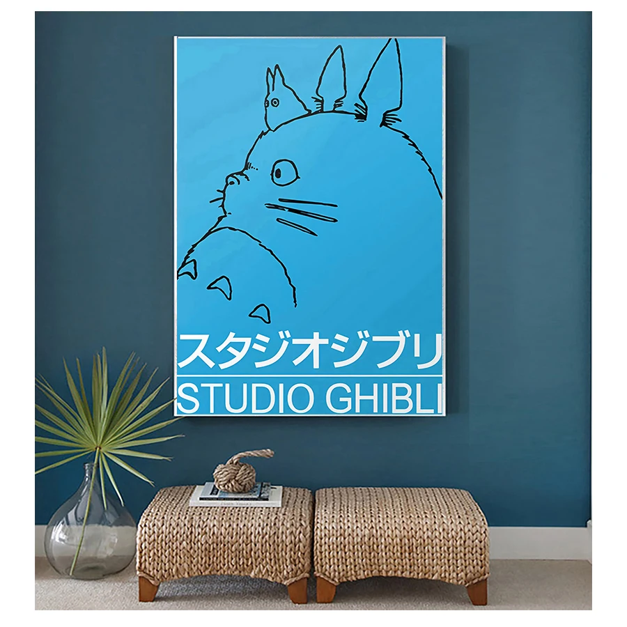 Totoro Imprimare Anime Picturi murale Anime Postere cu Ridicata Studio Ghibli Poster Clasic de Film Minimalist Panza Poster Fara RAMA 1