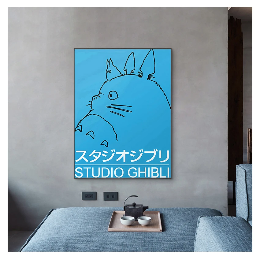 Totoro Imprimare Anime Picturi murale Anime Postere cu Ridicata Studio Ghibli Poster Clasic de Film Minimalist Panza Poster Fara RAMA 2