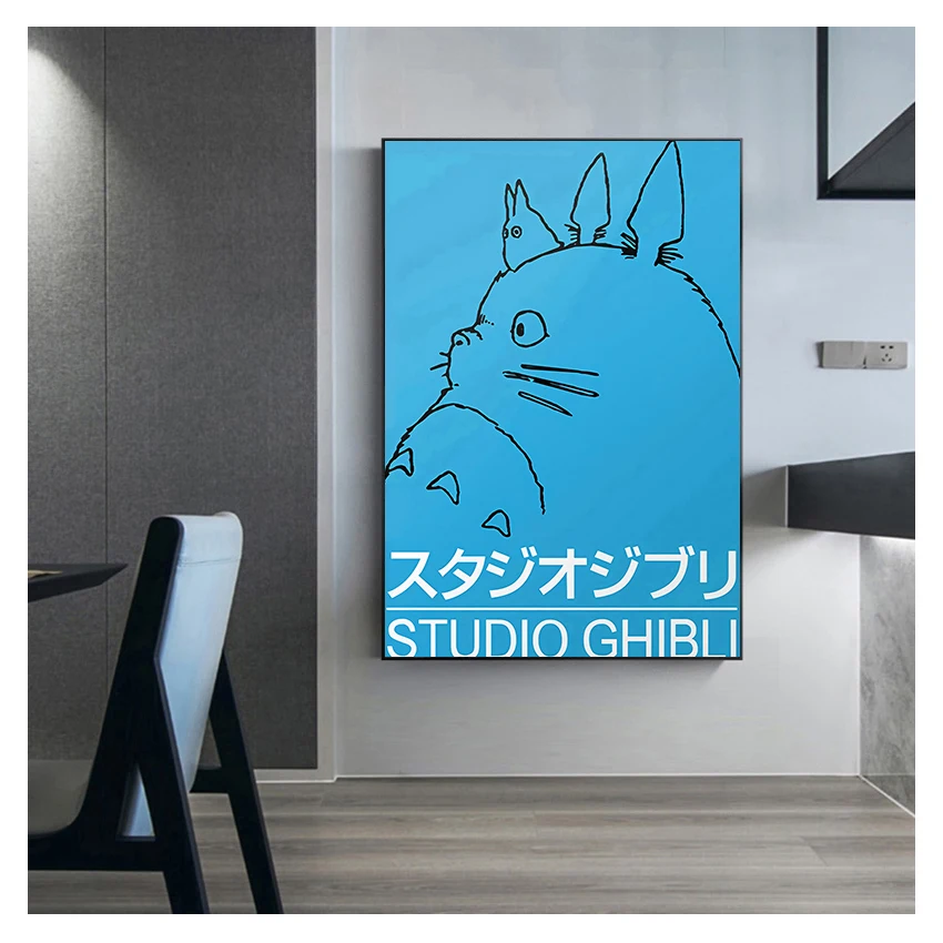 Totoro Imprimare Anime Picturi murale Anime Postere cu Ridicata Studio Ghibli Poster Clasic de Film Minimalist Panza Poster Fara RAMA 4