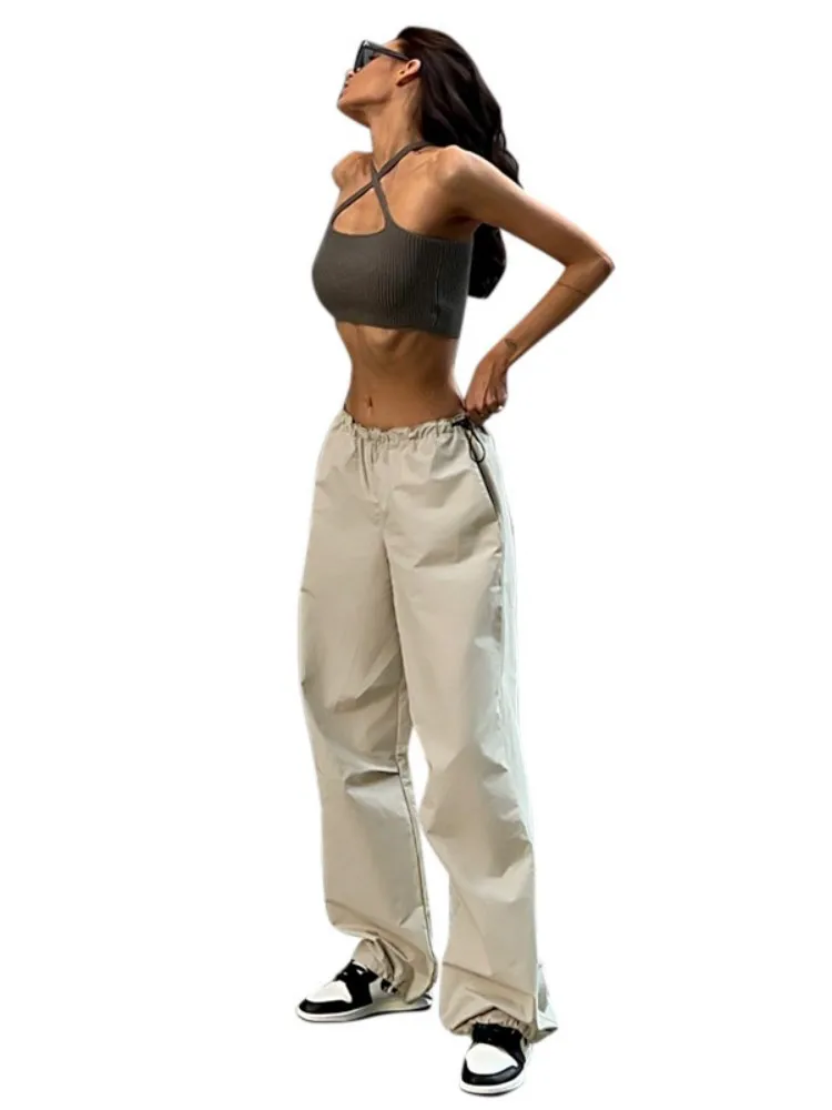 Solid Umflat Buzunarele De La Pantaloni Lungime Completă Casual Streetwear Pantaloni Femei Cordon De Moda Codrin Y2k Haine Pantaloni De Mujer 4
