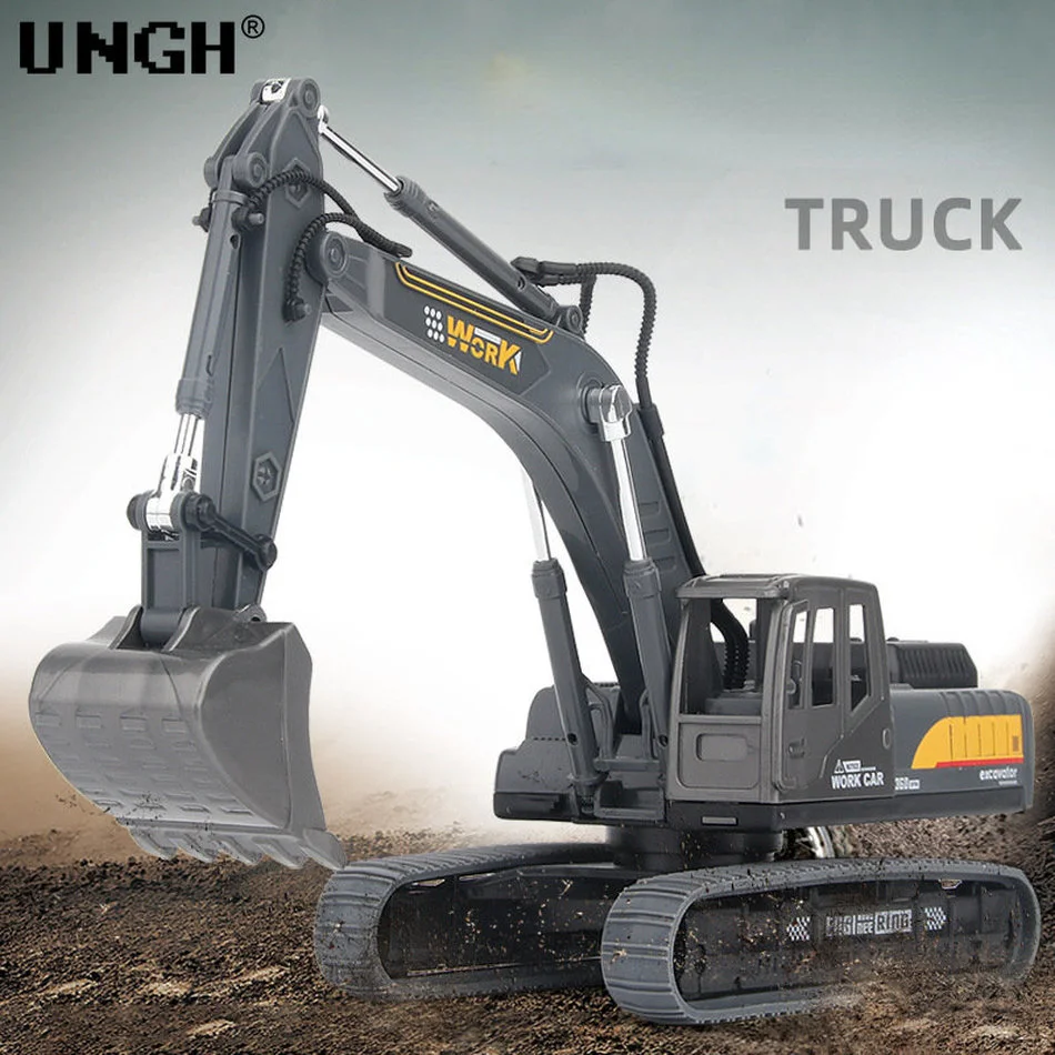 UNGH 1:22 turnat sub presiune Inginerie Excavator Modele de masini Inerțiale Camion Tractor pentru Copii, Copii Joc BĂIAT Vehicul Jucarii Educative 1