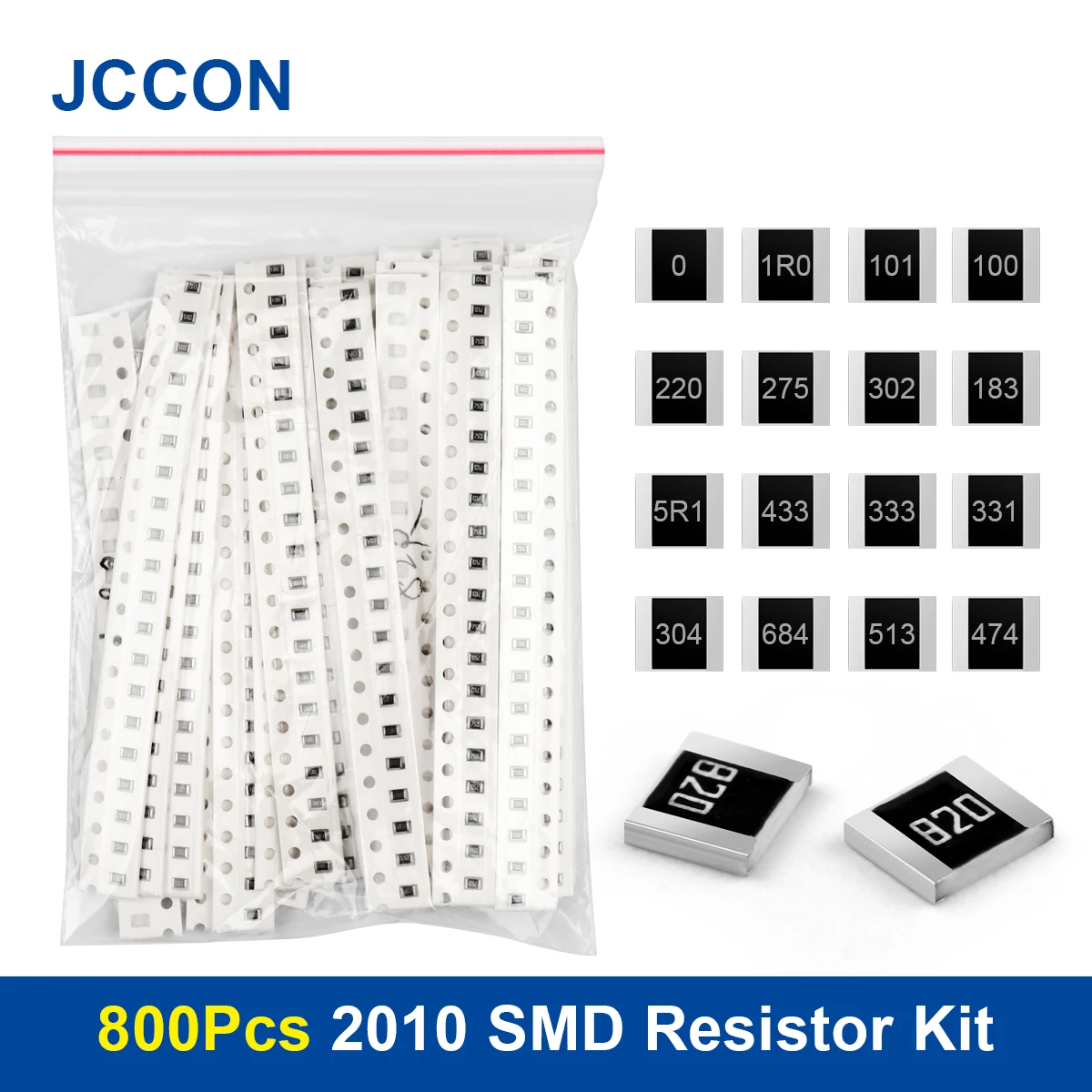 800Pcs 2010 SMD Rezistor Asortate Kit 10R-910K 80Values x 10buc=800Pcs Eșantion Kit Chip Rezistor Fix DIY 0