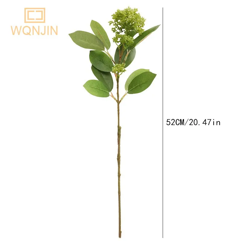 WQNJIN de Înaltă Calitate Silicon Moale Bulgăre de zăpadă Hortensie Ramură de Matase Flori Artificiale Acasă Decor Nunta Verde Flores Decoratiuni 2