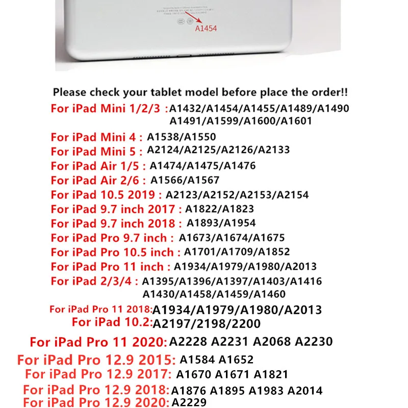 Pentru iPad a 8-7-6-5-a Generație Caz Flip Cover pentru iPad Air 4 3 2 1 Pro 11 10.9 10.2 10.5 2020 Auto de Somn Moale Funda Capa 1