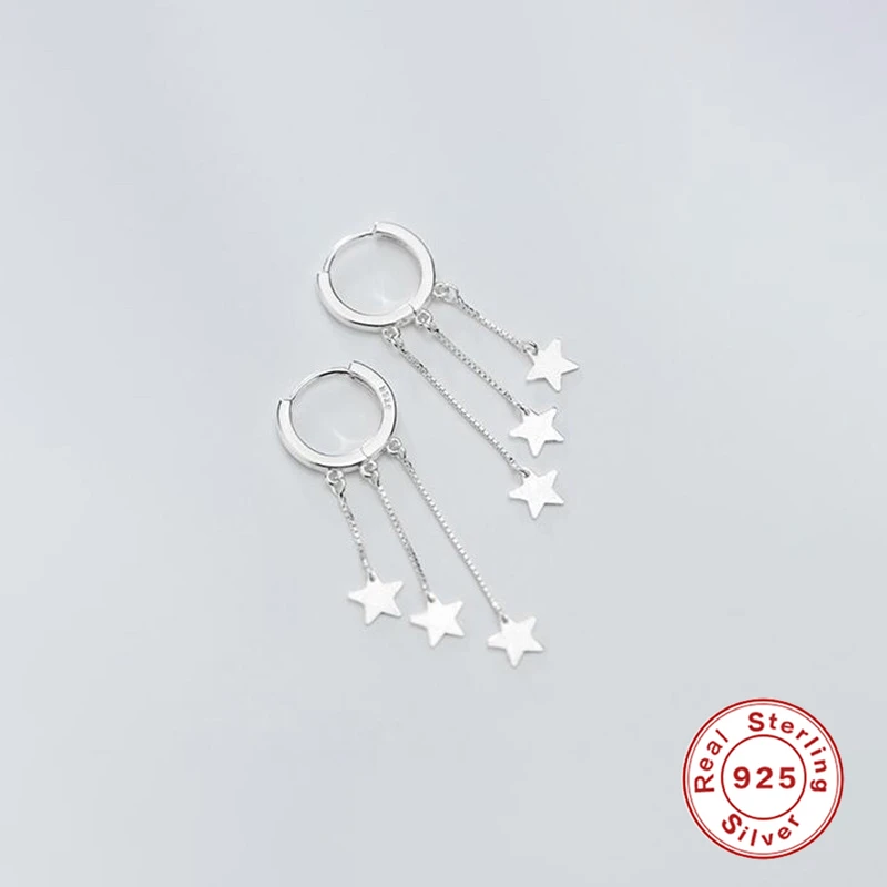 AIDE Argint 925 Piercing Aur Ciucure Stele Hoop Cercei Pentru Femei Bucle Cercel Bijuterii coreeană Bijoux Femme Joyero Cadou 2