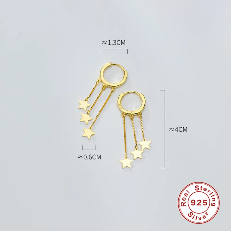 AIDE Argint 925 Piercing Aur Ciucure Stele Hoop Cercei Pentru Femei Bucle Cercel Bijuterii coreeană Bijoux Femme Joyero Cadou 3