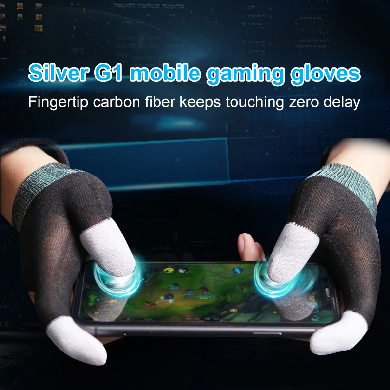 2 buc de Jocuri Mănușă Nailon Sensibile Anti-alunecare Gamer Degetul Acoperire Pentru Mobil Jocuri PUBG Touch Screen Pro Joc de Accesorii 3